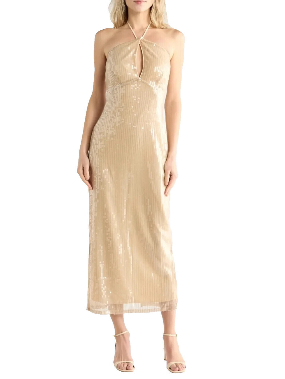NEW Reformation Iridessa Dress in light beige Sz 12 #LD602